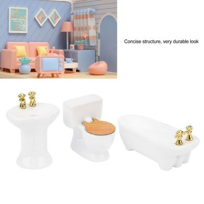 Maison de poupée 3.5 pouces, petite baignoire pour bébé, jouer avec  baignoire d'eau, accessoires pour