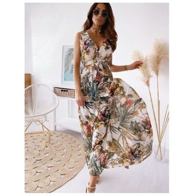 Robe à Fleurs Femme Zara Robe Caraco U00e0 Bretelles, Imprimu00e9