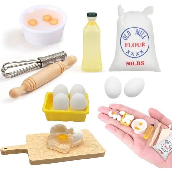 9 Pièces Mini Accessoires, Mini Set de Pâtisserie, Mini Jouets de ...