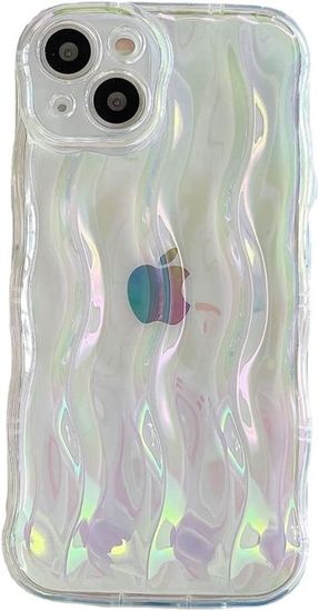 Coque Ondulée Pour IPhone 17 6,3" - Design Bouclé, Dos Transparent, Protection Anti-choc (violet)
