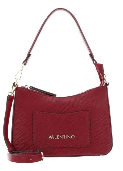 Valentino Brixton Flap Bag – Sac Bandoulière Rouge Bordeaux Élégant, Bandoulière Réglable, Polyuréthane