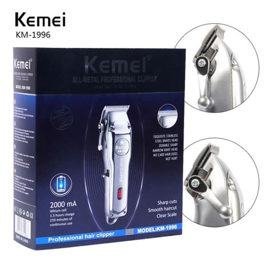 Rasoir électrique Sans Fil Kemei - Double Lame, étanche - Pour Barbe Et Corps