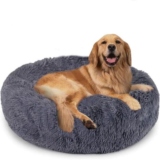 Panier Donut Pour Chien Et Chat - Doudou Anti-stress, Fond Antidérapant - Gris Foncé 80cm - 5