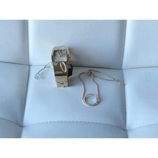 SHARPHY Coffret Montre Femme + Collier + Des Boucles D'oreilles + Bracelet Perle Diamant