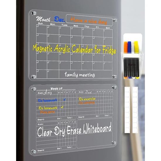 EIF Tableau De Planning Transparent Tableau Magnétique Réutilisable En  Acrylique Pour Réfrigérateur Tableau Blanc - Cdiscount Maison