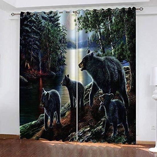 Rideaux Occultants Football 3D - Pack De 2 (170x200 Cm) - Isolation Thermique Et Anti-bruit - Œillets 4 Cm - Pour Salon, Chambre Enfant