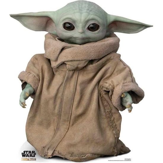 Figurine en carton taille réelle Bébé Yoda alias Grogu debout film