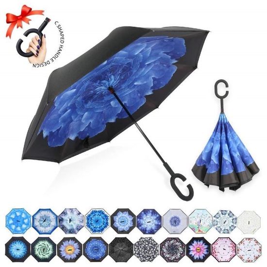 Parapluie Inversé Manfâ - Parapluie Coupe-Vent Avec Poignée En C Et Protection UV