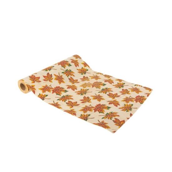 Chemin De Table Et Sets De Table Automne - Motif Feuilles D'érable Et Citrouille, Tissu Polyester Lavable