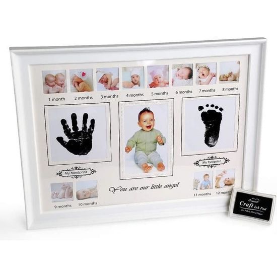 Empreinte Bébé Cadre Kit Pieds et Mains Bébé Parfait pour Nouveau Née Bébé  à Souvenir la Naissance de Bebe(3 Grilles, Blanc) - Cdiscount Maison