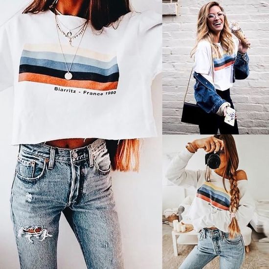 Chemisier Femme Mousseline Dégradé Arc-en-ciel - Manches Longues - Boutons - Neuf Avec étiquettes