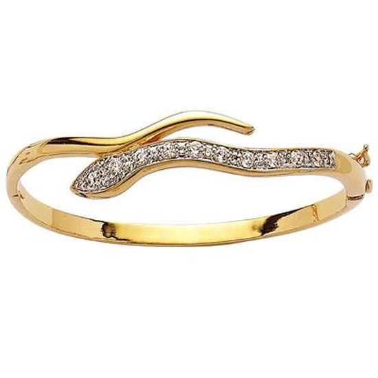 Bracelet Jonc Luxe Serpent Zirconia Plaqué Or Achat / Vente bracelet