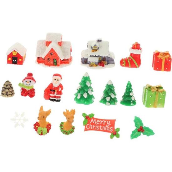 1 Ensemble Décor Miniatures De Noël pour Village Petites Choses Noël