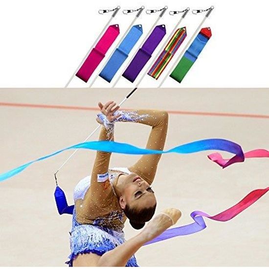 Rubans De Gymnastique Rythmique Danse Streamer Rod Baton Dansante Art Gym  Fitness Ruban Par Trimming Shop(TS9912) - Cdiscount Sport