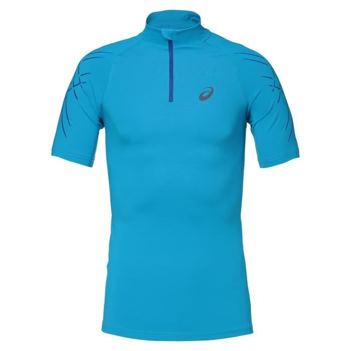 ASICS Inner Muscle Tee shirt - Demi zip Homme - Bleu