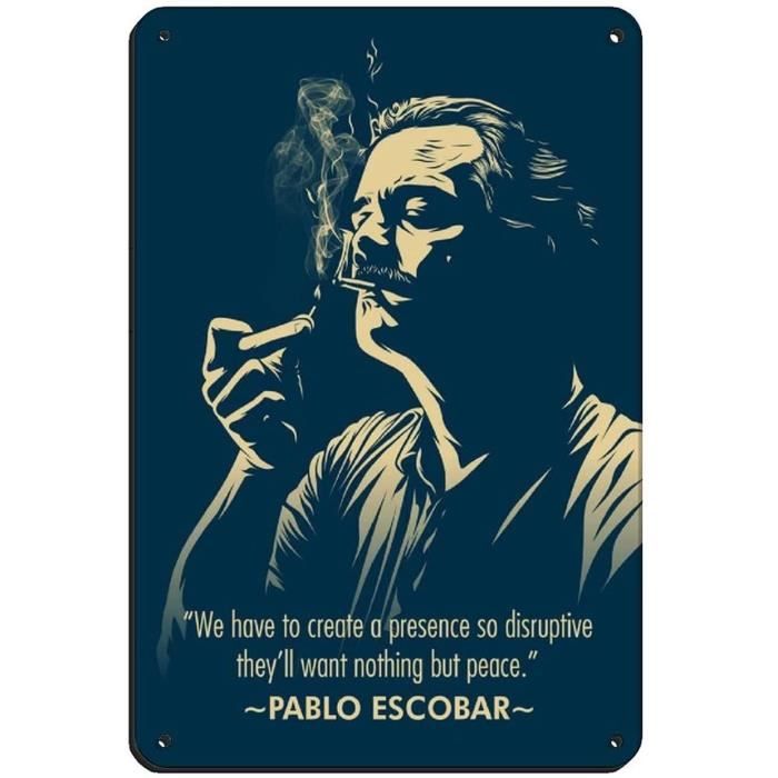 Affiche Vintage Avec Citations De Celebrite Pablo Escobar Narcos En Metal Vintage Pour Pub Club Cafe Bar Decoration Murale Cdiscount Maison