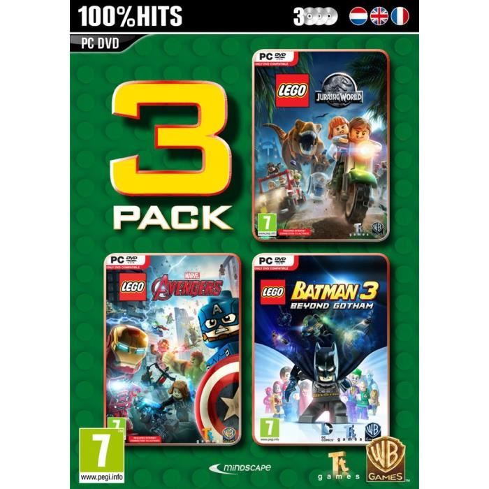 Lego Box (Jurassic Wold + Marvel Avengers + Batman 3) PC