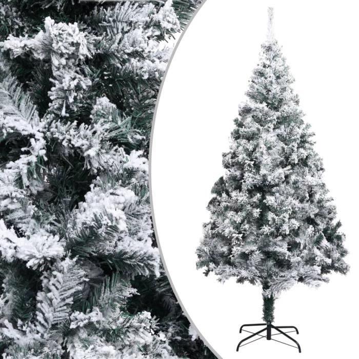 Sapin de Noël artificiel avec neige floquée Vert 240 cm PVC HB031