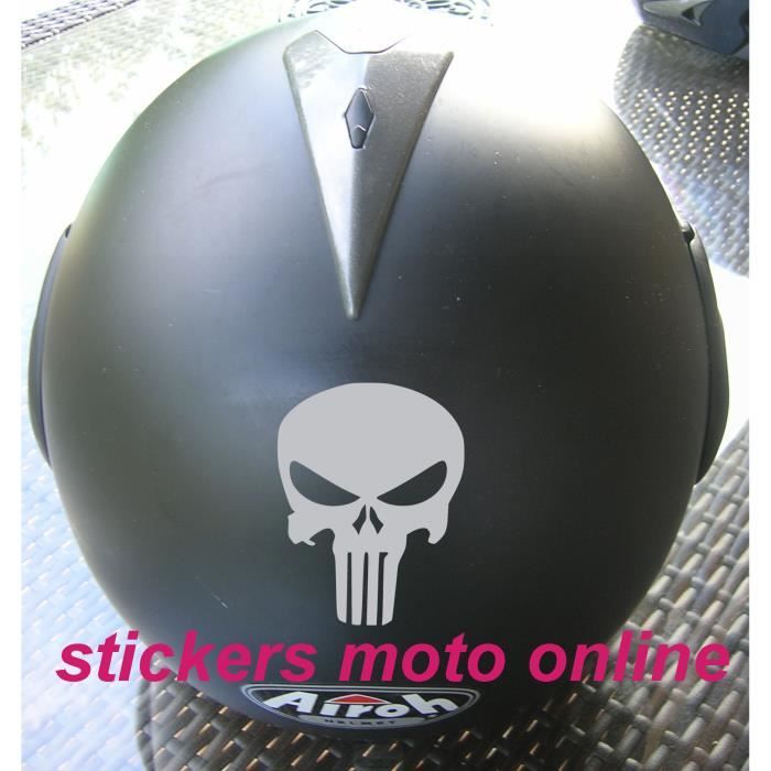 STICKER AUTOCOLLANT REFLECHISSANT TETE DE MORT CASQUE SKULL PUNISHER