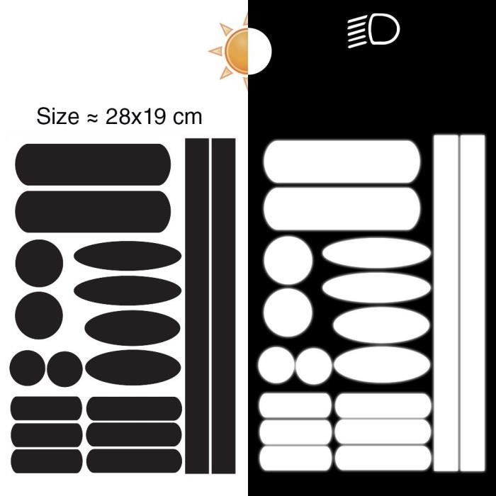 Planche de stickers réfléchissants noir