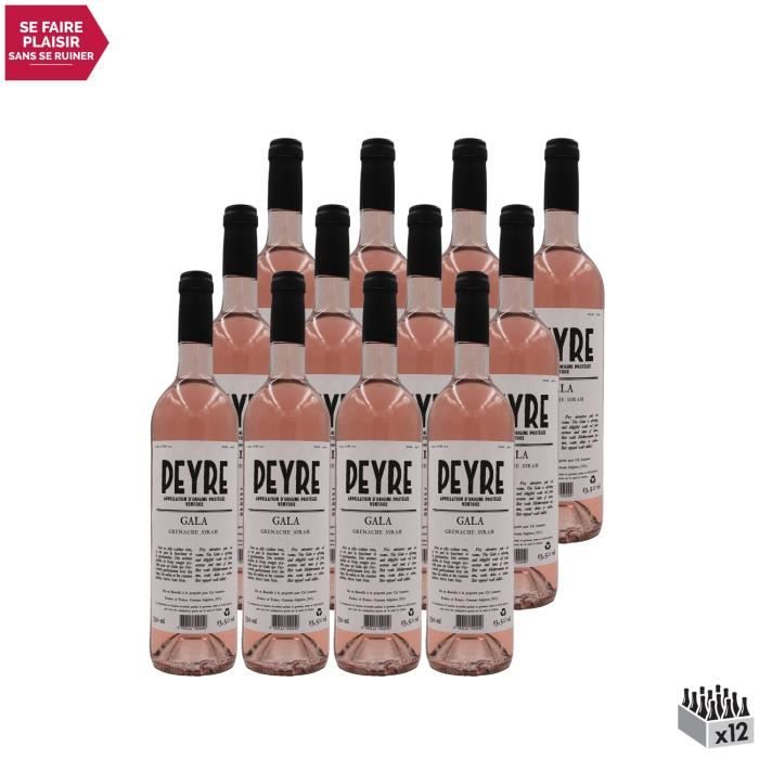 Ventoux Gala Rosé 2020 - Lot de 12x75cl - Domaine des Peyre - Vin AOC Rosé de la Vallée du Rhône - Cépages Syrah, Grenache