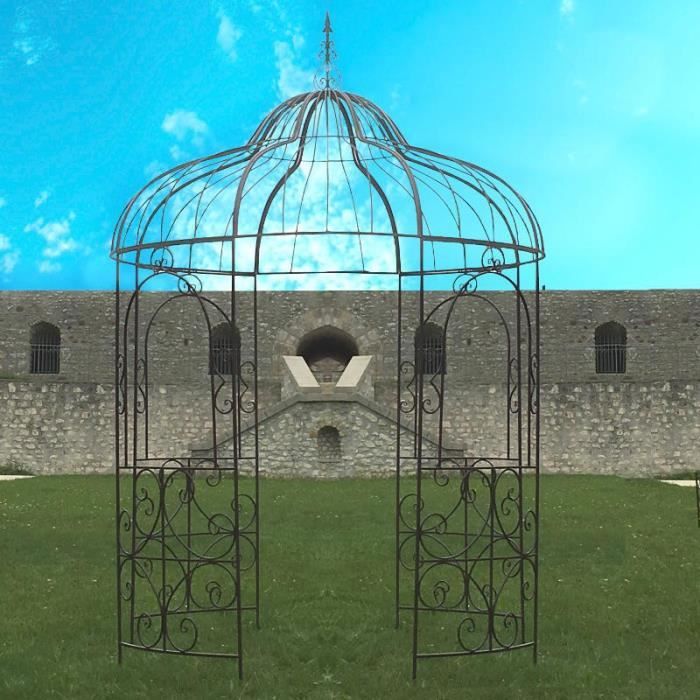 Tonnelle Gloriette Pergola Fer Ronde de Jardin ø215 cm - 10011-Gloriette-BIS