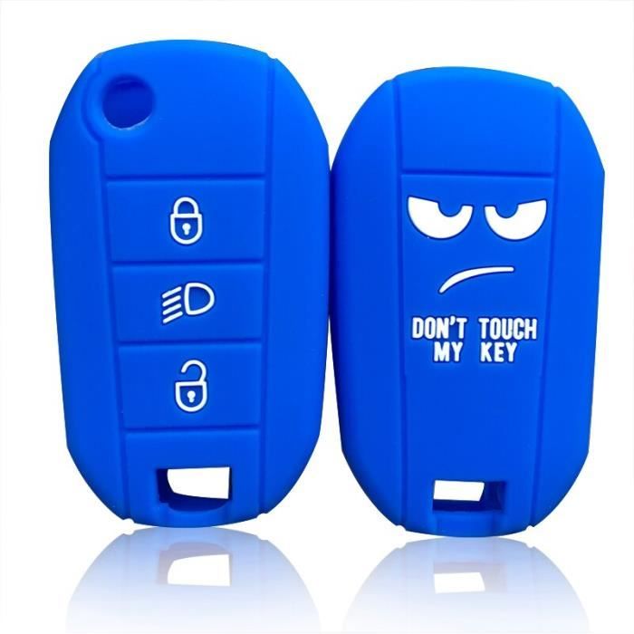 Couverture de clé de voiture, couverture de clé de voiture, support pour Peugeot 3008 208 308 RCZ 508 blue