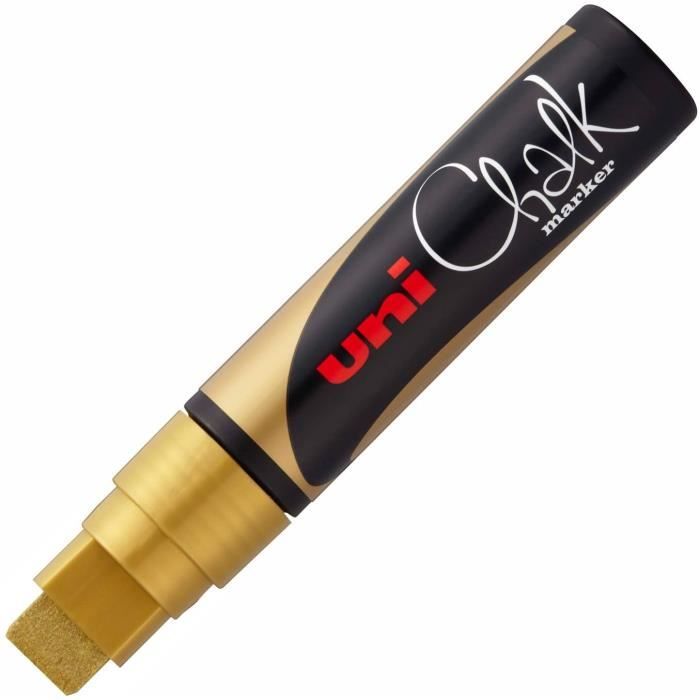 uni-ball 186610 - Marqueur Craie Chalk Marker PWE-8K Large, Taille de La Pointe: 8mm Pointe Biseautée, Or239