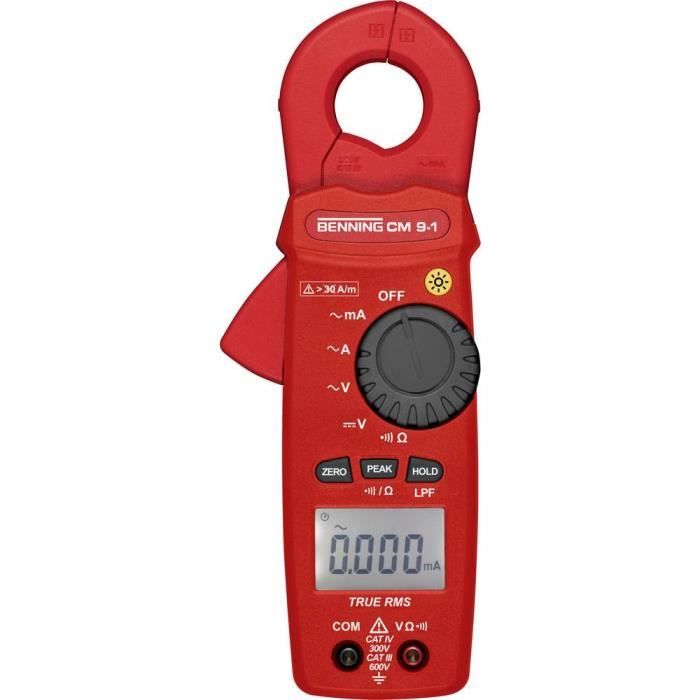 Pince ampèremétrique Benning CM 9-1 044682 numérique CAT IV 300 V Affichage (nombre de points): 6000 1 pc(s)