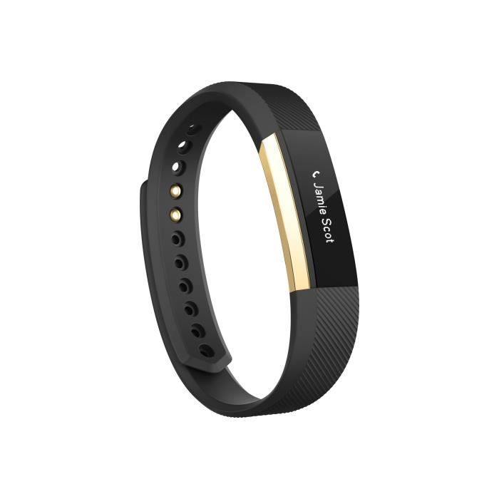 Fitbit Alta Special Edition or suivi d'activités avec bande élastomère noir Petit monochrome Bluetooth