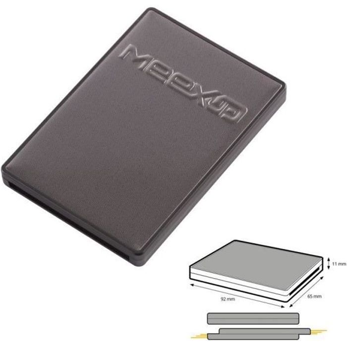 Etui 6 Cartes MeexUp RFID - Porte Carte Rigide anti piratage CB Anthracite Noir