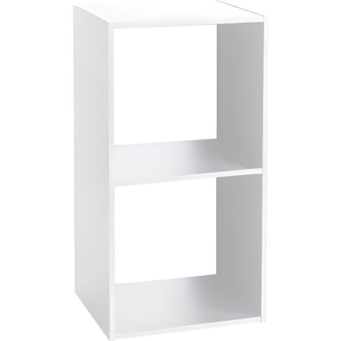 Étagère bois 2 cases blanc Autres Blanc