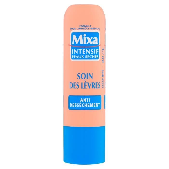 LOT DE 8 - MIXA Intensif Peaux Sèches Soin Levres Anti-dessèchement - Stick de 4,7 ml