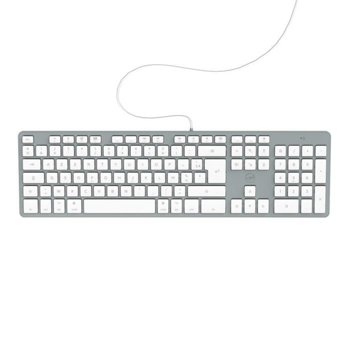 Mobility Lab Clavier français AZERTY filaire pour Mac – blanc et argenté