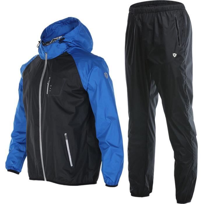 Ensemble de Sudation Homme Veste A Capuche Fitness Musculation Brûler des graisses Suer plus Cycle de chaleur