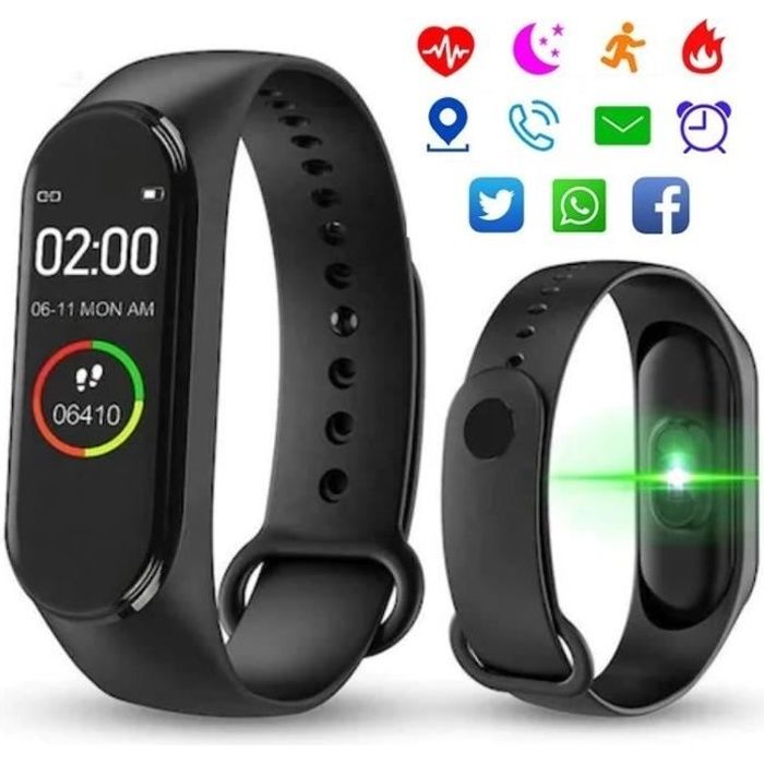 Montre Connectée Bluetooth Tactile Sport Noir