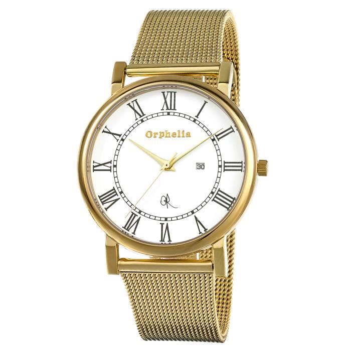 ORPHELIA - Montre Homme - Quartz Analogique - Bracelet Acier inoxydable Doré - 153-9704-12
