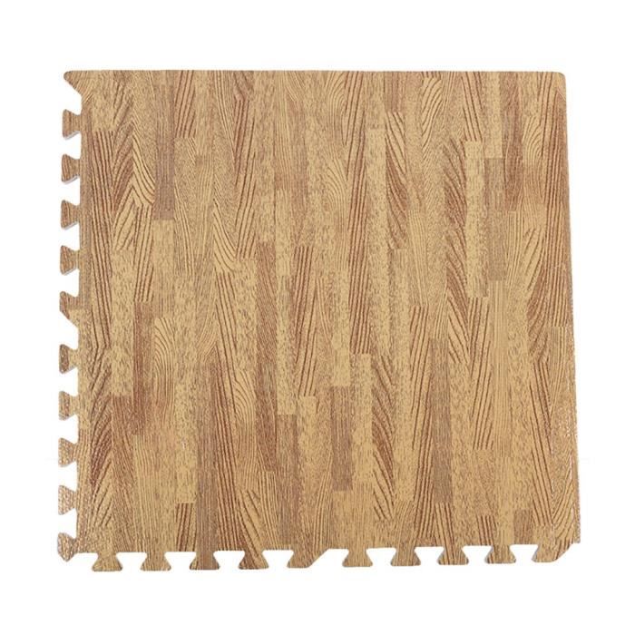 Tapis de sol en mousse de grain de bois imitation anti-collision pour enfants EVA Square