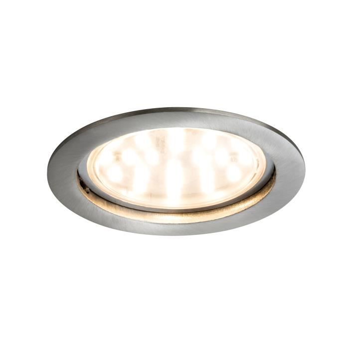 Paulmann 92782 Encastré LED Coin clair rond 14W acier Kit unitaire à intensité variable