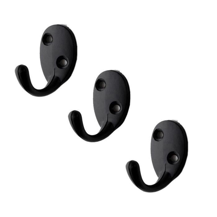 5 pcs Crochet Vintage Mural Simple Cintres Multifonctionnel Porte pour Serviette Chapeau Sac Manteau, Noir