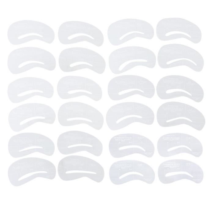 LOT DE 24 POCHOIRS FORME A SOURCILS EYE-LINER - CRAYON - KHOL