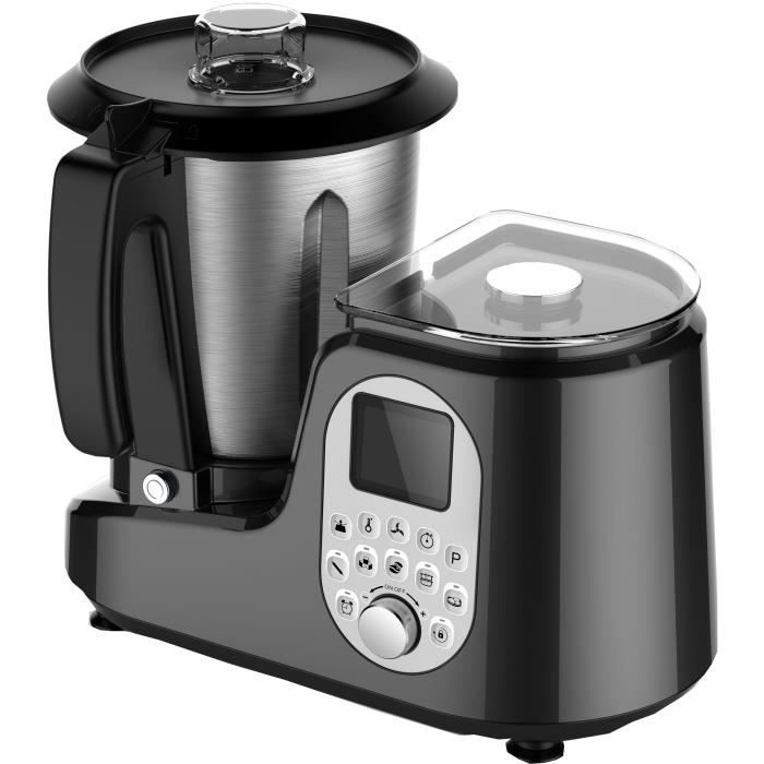 Sirge Robot culinaire multifonctionnel avec 20 programmes automatiques + balance de 5 kg + 12 vitesses + température jusqu'à 120 ° C