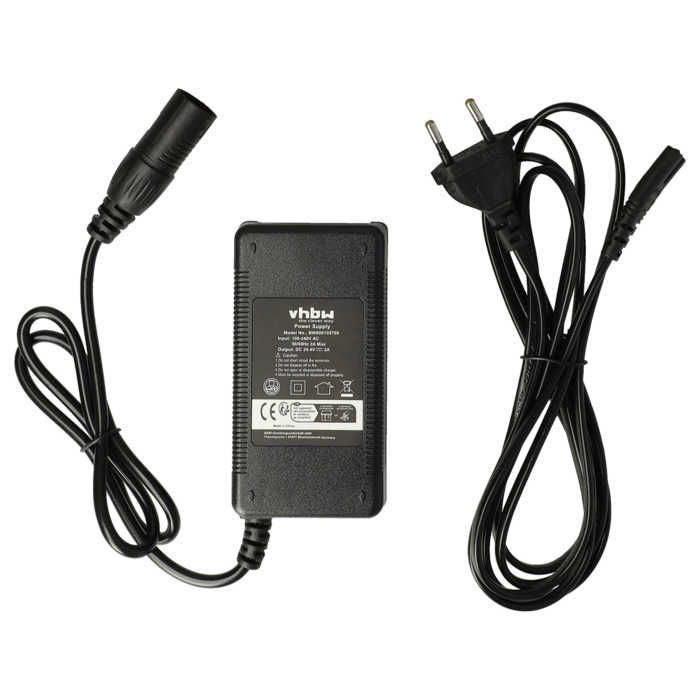 vhbw 220V Chargeur d'alimentation 70W pour e-Bike, Pedelec, vélo électrique Batteries avec connecteur 3Pin-XLR.
