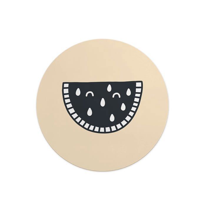 Tapis De Souris Rond En Caoutchouc Avec Motif Lune Gris 20 Cm