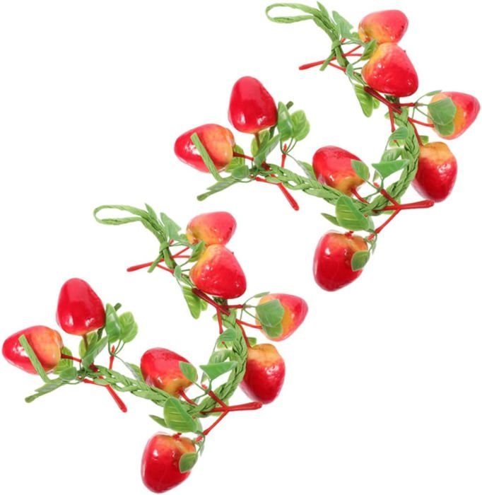 16 Pommes Décoratives Rouges Artificielles – Fruits En Résine Pour Déco Table, Panier, Noël