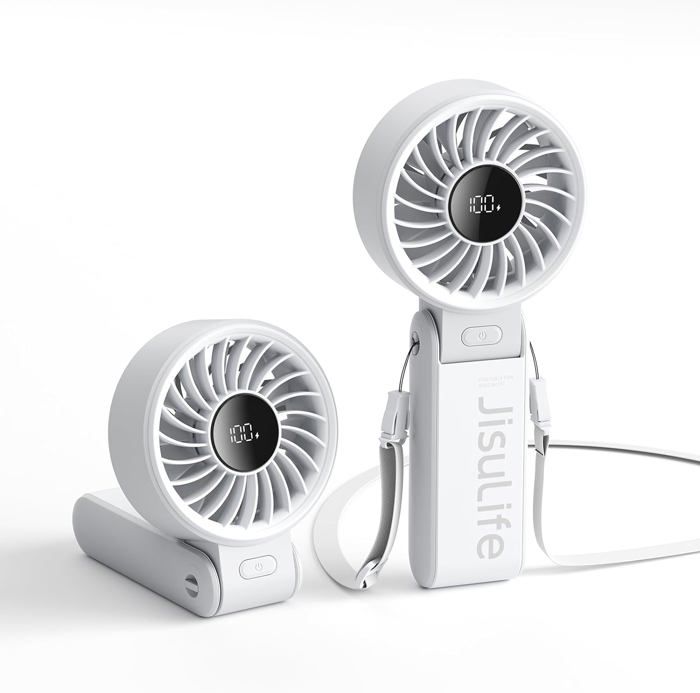 Ventilateur portable Life72024 puissant ventilateur portable avec écran LED 3600 mAh plié à 150 ° 5 vitesses lanière [13 heure - Aveki
