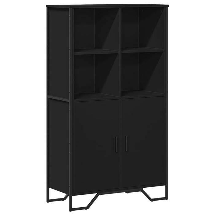 Buffet bas armoire commode Buffet haut meuble de rangement noir 79 5x35 5x137 5cm bois dingénierie 9576102 FrenchDays