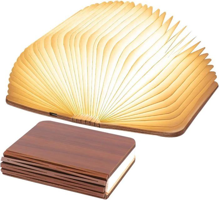 Lampe de livre LED pliante en bois lampe de table LED en noyer veilleuse USB lampe de livre rechargeable