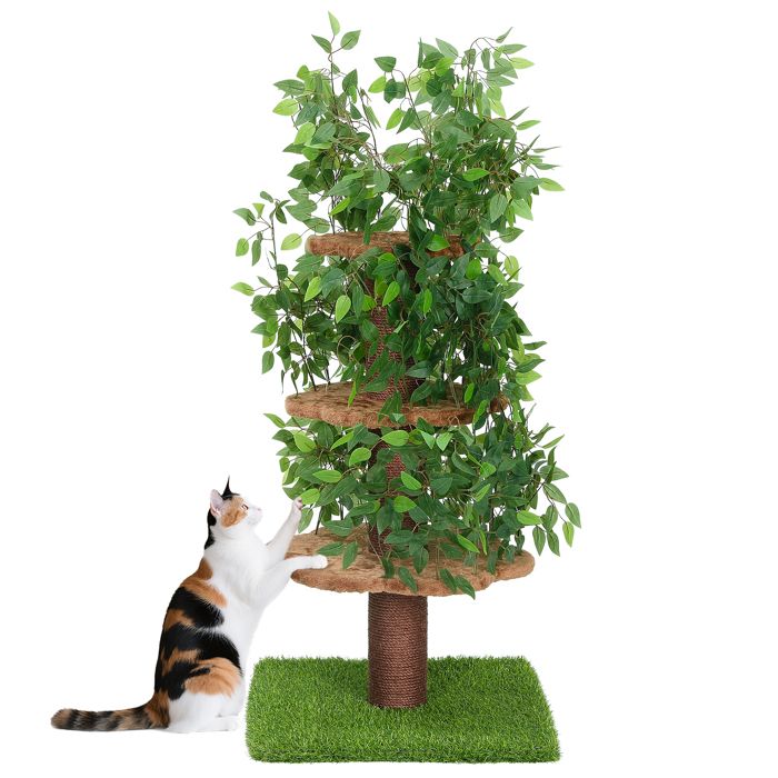 Meilleurs prix pour Arbre à Chat avec Griffoir pour GrimperTour de Jeux 150cm Maison pour Chats Jusqu’à 20 kg Grande Plate-FormeVert