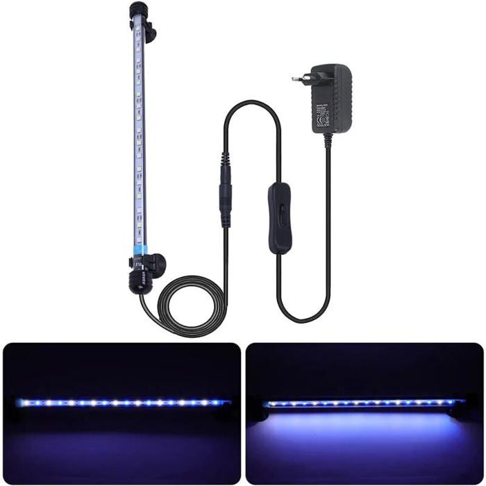 Meilleurs prix pour Eclairage Aquarium LED tanche leau LED Poisson Dragon Lumire Dclairage Bleu Blanc 37cm YYV